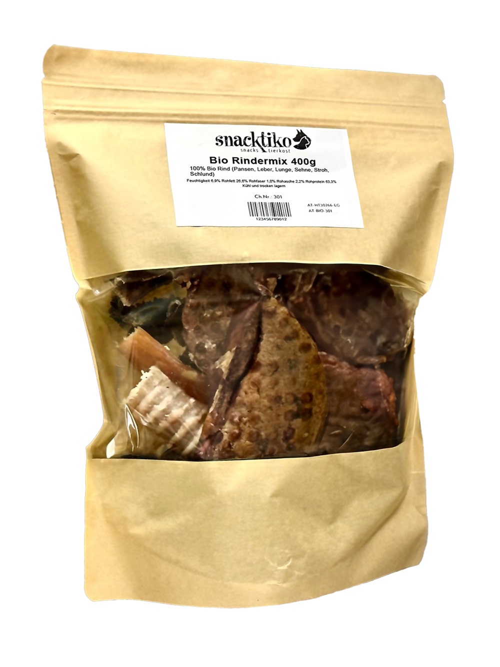Bio Hunde Snack Rinder-Mix 400g Snacktiko - Bild 1