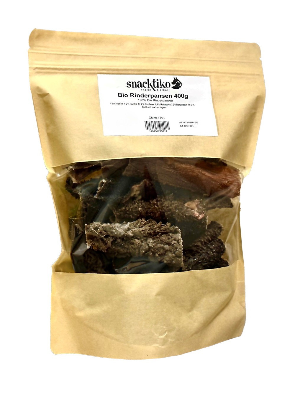Bio Hunde Snack Rinderpansen 400g Snacktiko - Bild 1