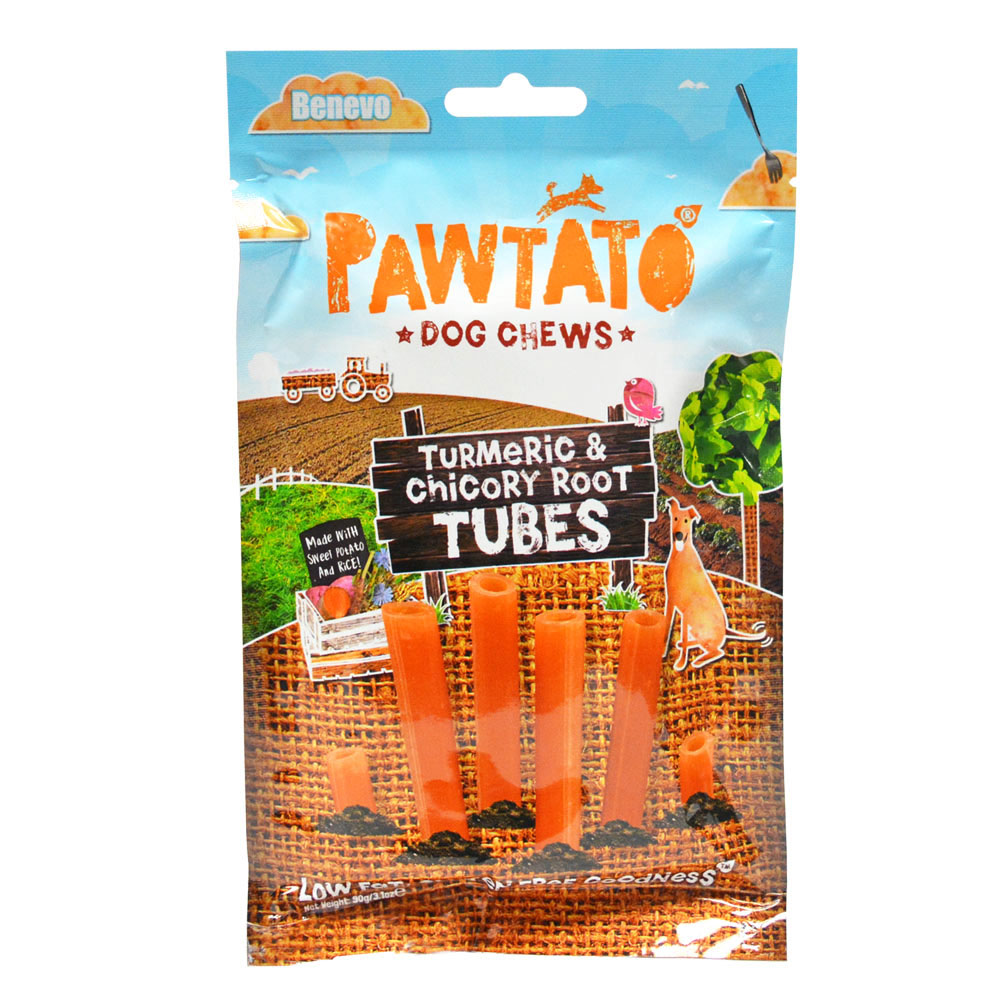 Hunde Leckerli aus Süßkart, vegan, nicht Bio, "Turmeric&Chicory Tubes" 90g - Bild 1