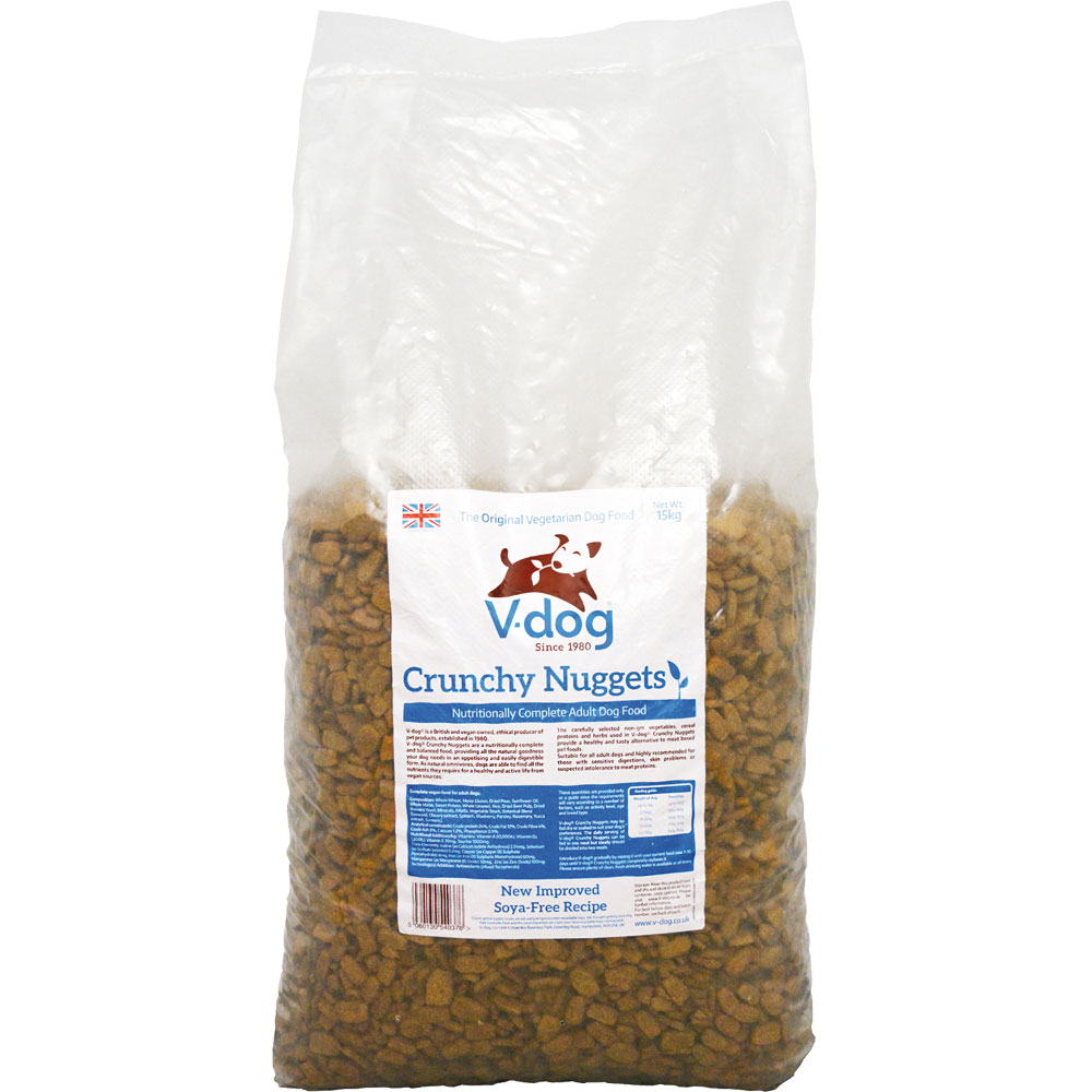 V-Dog Crunchy Nuggets 15Kg Veganes Alleinfutter für Hunde -Nicht Bio- - Bild 1