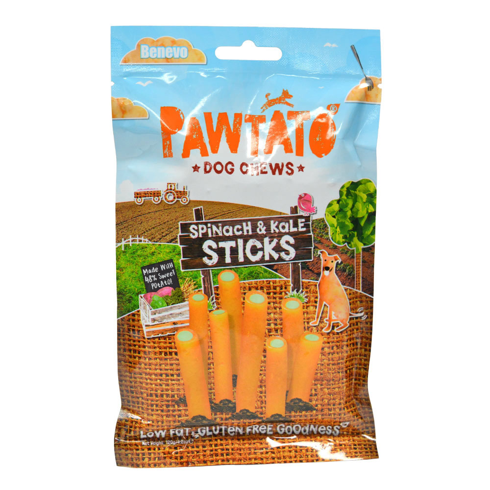 Veganer Kau-"Knochen" aus Süßkart. (Spinach&Kale Stick),nicht Bio - Bild 1