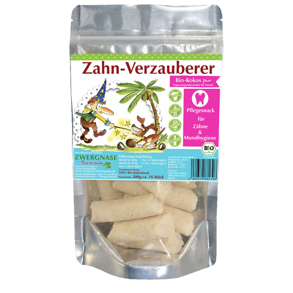Zwergnase Zahn-Verzauberer Bio-Kokos 200g Erg&auml;nzungsfuttermittel - Bild 1