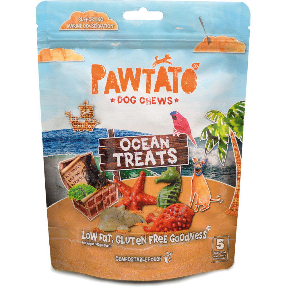 vegane Hunde Leckerli Pawtato Ocean Treats MEDIUM (nicht Bio) 140g Benevo - Bild 1